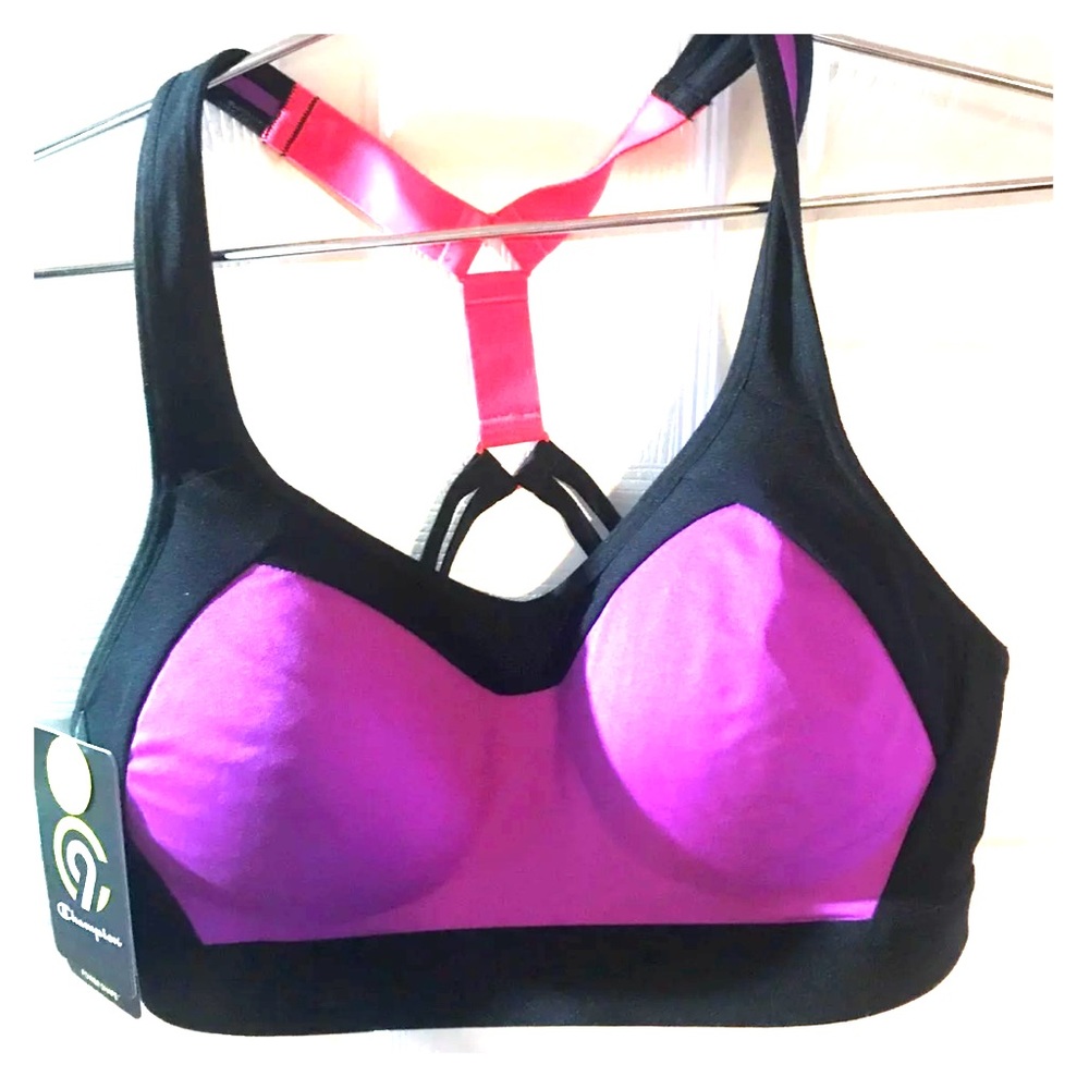 Small champion purple&black sports bra NWT was$40